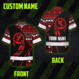 Hi Vis Hawaiian Shirt Reflective Tapes Red Neon Native Custom Name Safety Workwear For Workers, Truckers, Operators