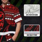 Hi Vis Hawaiian Shirt Reflective Tapes Red Neon Native Custom Name Safety Workwear For Workers, Truckers, Operators