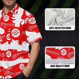 Hi Vis Hawaiian Shirt Reflective Tapes Red White Custom Name And Logo Safety Workwear For Workers, Truckers, Operators, Company