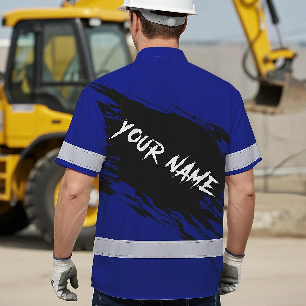 Hi Vis Hawaiian Shirt Reflective Tapes Scratch On Call For Life Custom Name Safety Workwear