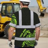 Hi Vis Hawaiian Shirt Reflective Tapes Sea Turtle Hawaiian Polynesian Tribal Custom Name