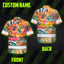 Skeleton Surfing Beach Sunset Hi-Vis Hawaiian Shirt