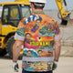 Skeleton Surfing Beach Sunset Hi-Vis Hawaiian Shirt
