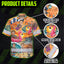 Skeleton Surfing Beach Sunset Hi-Vis Hawaiian Shirt