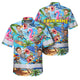 Skeleton Surfing Float Hi-Vis Hawaiian Shirt