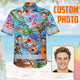 Skeleton Surfing Float Hi-Vis Hawaiian Shirt