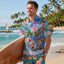 Skeleton Surfing Float Hi-Vis Hawaiian Shirt