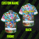 Skeleton Surfing Float Hi-Vis Hawaiian Shirt