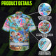 Skeleton Surfing Float Hi-Vis Hawaiian Shirt