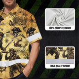Hi Vis Hawaiian Shirt Reflective Tapes Skull Boat Custom Name Safety Workwear For Workers, Truckers, Operators