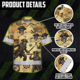 Hi Vis Hawaiian Shirt Reflective Tapes Skull Boat Custom Name Safety Workwear For Workers, Truckers, Operators