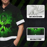 Hi Vis Hawaiian Shirt Reflective Tapes Skull Viking Symbol Green Neon Custom Name
