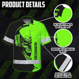 Hi Vis Hawaiian Shirt Reflective Tapes Skull With Headphone Custom Name
