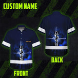Hi Vis Hawaiian Shirt Reflective Tapes Star Of Life Custom Name Safety Workwear