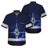 Hi Vis Hawaiian Shirt Reflective Tapes Star Of Life Custom Name Safety Workwear