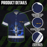 Hi Vis Hawaiian Shirt Reflective Tapes Star Of Life Custom Name Safety Workwear