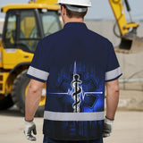 Hi Vis Hawaiian Shirt Reflective Tapes Star Of Life Custom Name Safety Workwear