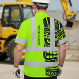 Hi Vis Hawaiian Shirt Reflective Tapes TiKi Hawaiian Polynesian Tribal Custom Name