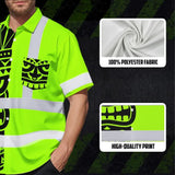 Hi Vis Hawaiian Shirt Reflective Tapes TiKi Hawaiian Polynesian Tribal Custom Name