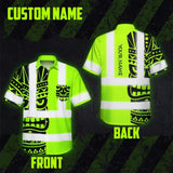 Hi Vis Hawaiian Shirt Reflective Tapes TiKi Hawaiian Polynesian Tribal Custom Name