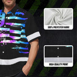 Hi Vis Hawaiian Shirt Reflective Tapes Violet Blue Tie Dye US Flag Custom Name