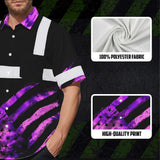 Hi Vis Hawaiian Shirt Reflective Tapes Violet Flag Tie Dye Custom Name Safety Workwear For Workers, Runners, Cyclists