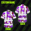 Violet Neon Flowers Hi-Vis Hawaiian Shirt