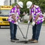 Violet Neon Flowers Hi-Vis Hawaiian Shirt
