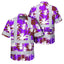 Violet Neon Flowers Hi-Vis Hawaiian Shirt