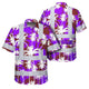 Violet Neon Flowers Hi-Vis Hawaiian Shirt