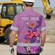 Violet Neon Polynesian And Flowers Hi-Vis Hawaiian Shirt