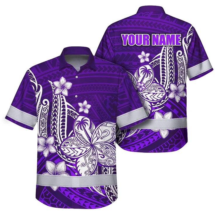 Violet Neon Hi-Vis Hawaiian Shirt
