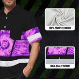 Hi Vis Hawaiian Shirt Reflective Tapes Violet Tie Dye Custom Name Safety Workwear For Workers, Runners, Cyclists