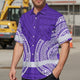 Violet White Polynesian Hi-Vis Hawaiian Shirt