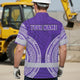 Violet White Polynesian Hi-Vis Hawaiian Shirt