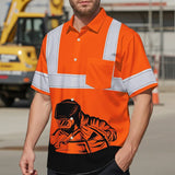Hi Vis Hawaiian Shirt Reflective Tapes Welder Custom Name Safety Workwear