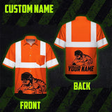 Hi Vis Hawaiian Shirt Reflective Tapes Welder Custom Name Safety Workwear