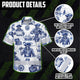 White Blue Skull Boat Hi-Vis Hawaiian Shirt