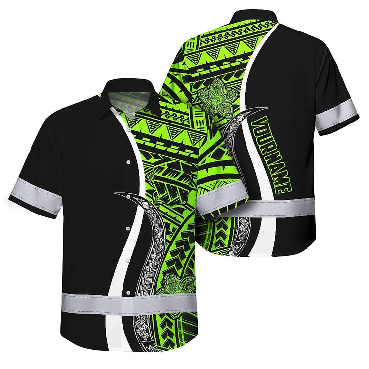 White Green Hi-Vis Hawaiian Shirt