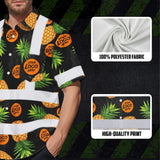 Hi Vis Hawaiian Shirt Reflective Tapes Yellow And Black Flowers Custom Name And Logo Safety Workwear For Workers, Truckers, Operators, Company
