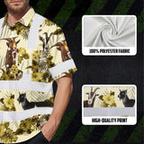 Hi Vis Hawaiian Shirt Reflective Tapes Yellow And Goat Custom Name Safety Workwear For Workers, Truckers, Operators, Company