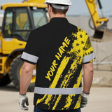 Hi Vis Hawaiian Shirt Reflective Tapes Yellow Neon And Black US Flag