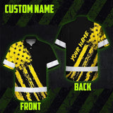 Hi Vis Hawaiian Shirt Reflective Tapes Yellow Neon And Black US Flag