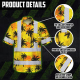 Hi Vis Hawaiian Shirt Reflective Tapes Yellow Neon Flowers Custom Name