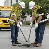 Hi Vis Hawaiian Shirt Reflective Tapes Yellow Neon Hawaii Octopus Custom