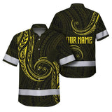 Hi Vis Hawaiian Shirt Reflective Tapes Yellow Neon Hawaii Whale Custom Name
