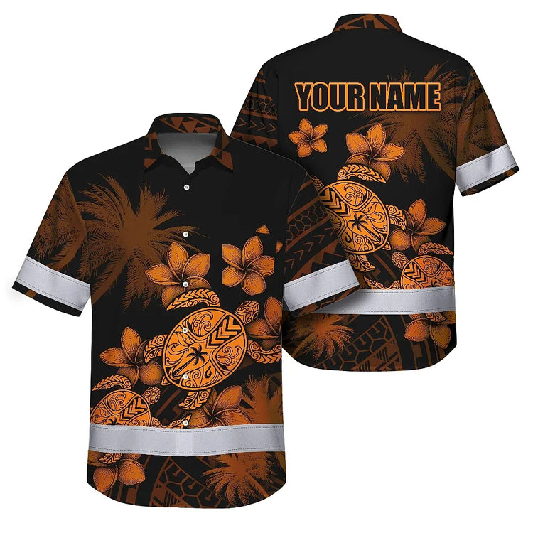 Yellow Neon Turtle Hi-Vis Hawaiian Shirt