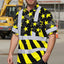 Yellow Neon US Flag Hi-Vis Hawaiian Shirt