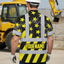 Yellow Neon US Flag Hi-Vis Hawaiian Shirt