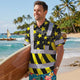 Yellow Neon US Flag Hi-Vis Hawaiian Shirt
